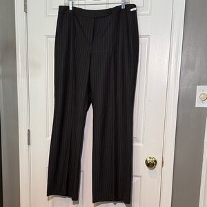 LOFT Gray Trousers with white pinstripe.